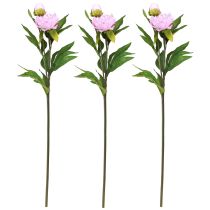 Article Pivoine fleurs artificielles rose avec longue tige 70cm 3pcs
