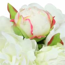 Bouquet de pivoine blanc / rose 27cm 6pcs