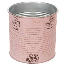 Article Pot de fleurs, rose ancienne, boîte décorative en métal, style vintage, Ø 15,5 cm x H 15 cm