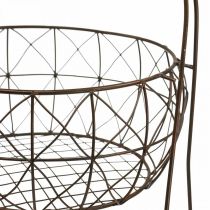 Etagere à plantes support panier métal vintage 2 étages 62cm