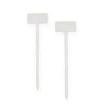 Article Etiquettes de plantes échangeables Inclinées Blanc 32cm 10pcs