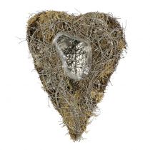 Cœur à garnir en sarments de vigne et lichen naturel 25 x 19 cm
