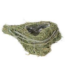 Article Cœur décoratif en herbe naturelle avec insert en feuille d'aluminium, 14 cm, 2 pièces