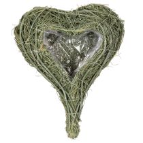Article Cœur de plante naturelle pour l'art floral avec feuille d'aluminium, 25 cm