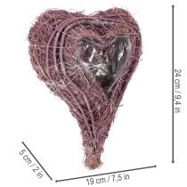 Article Cœur de plante décoré de papier aluminium, 24 cm