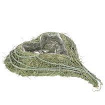 Article Bol en forme de cœur en herbe naturelle avec feuille de plantation, 38 cm