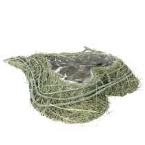 Article Bol en forme de cœur en herbe naturelle avec feuille de plantation, 38 cm