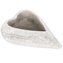 Article Bol décoratif en forme de cœur, gris ; petit pot de fleurs en forme de cœur, 19 cm
