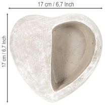 Article Pot de fleurs en forme de cœur, en pierre reconstituée, pot décoratif, 17 cm