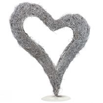 Coeur végétal debout coeur de vigne blanc décoration de table 36×9×48cm