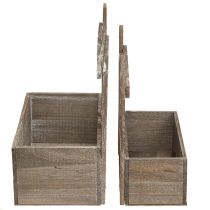 Article Mini jardinière en bois L22/25cm Lot de 2