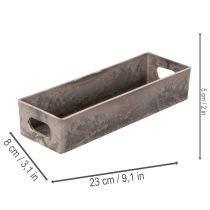 Article Plateau rectangulaire compact, polyvalent pour la décoration et les plantations, 23 cm