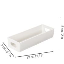 Article Plateau rectangulaire avec poignées pour le rangement et la décoration de table, 32 cm