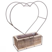 Article Jardinière en bois coeur décoratif rouille H41cm/39cm lot de 2