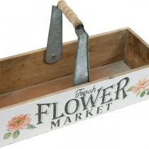 Boîte à plantes, décoration florale, boîte en bois à planter, boîte à fleurs look nostalgique 41,5 × 16 cm