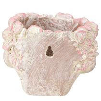 Article Pot de fleurs tête de plante à suspendre aspect béton rose H13cm