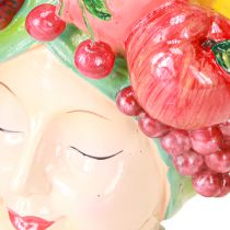 Article Vase exotique Buste de femme avec fruits tropicaux H22cm