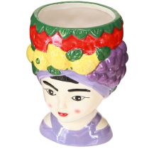 Article Tête de fille aux fruits Bac à fleurs Vase Céramique 13,5cm 3pcs
