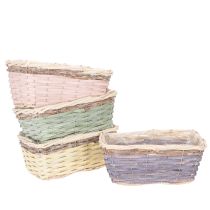 Article Panier à plantes rectangulaire avec feuille d'aluminium, panier décoratif, jardinière, 25 cm, lot de 4