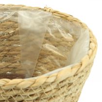 Panier à plantes jardinière corbeille en jonc de mer déco nature Ø19cm H16cm