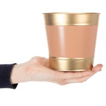 Article Pot de fleurs/jardinière en métal, Ø 13 cm H 12 cm, lot de 4