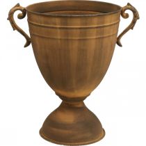 Article Jardinière coupe vase aspect rouille métal Ø22.5cm H32.5cm