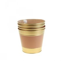 Article Jardinière cache-pot en métal Ø13cm H12cm 4pcs