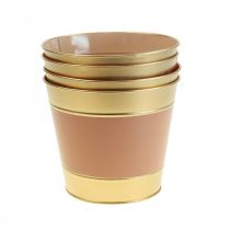 Article Jardinière cache-pot en métal Ø17cm H14.5cm 4pcs