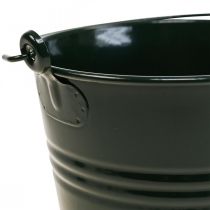 Jardinière Vintage Deco Métal Seau Vert Foncé Ø16 H24cm