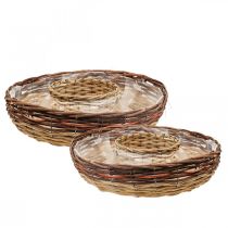 Anneau de plante en saule, bol de plante Ø44/38cm lot de 2