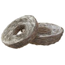 Article Anneaux pour plantes en rotin de bois, gris naturel, Ø40/45cm, lot de 2.
