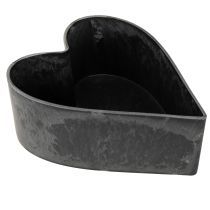 Article Jardinière décorative en forme de cœur en plastique anthracite 13×16×6,5 cm