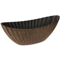 Article Jardinière à rainures ovale bateau anthracite or 36cm