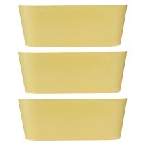 Article Bol à plantes ovale décoratif en plastique jaune 27×11×10cm 3pcs