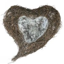Jardinière cœur cimetière, cœur de vigne à planter 26cm