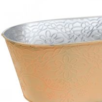 Bol à plantes en métal bol à fleurs ovale orange 25x14.5x10cm