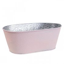 Bol à plantes bol à fleurs en métal ovale rose 25x14.5x10cm