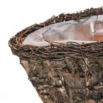 Bol à plantes panier à plantes vignes de bouleau panier décoratif 17×15×34cm
