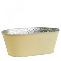 Bol à plantes en métal bol à fleurs ovale jaune 25x14.5x10cm