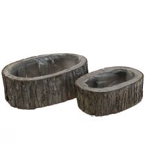 Article Jardinière cache-pot bois écorce L23/29.5cm lot de 2