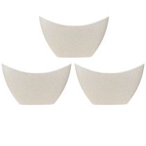 Article Bol décoratif bateau à plantes plastique beige 20×9cm H12cm 3pcs
