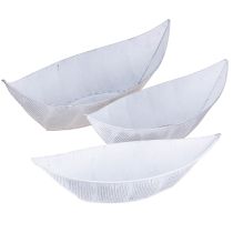 Article Pot de fleurs en forme de bateau, en métal blanc/argenté, 54,5/48/42 cm, lot de 3