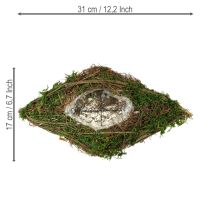 Article Bol à plantes Vignes et mousse Forme bateau 31×17×6cm
