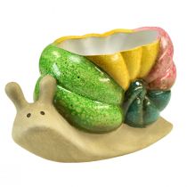 Article Pot de plante décoratif en forme d&#39;escargot, pot de fleur en céramique coloré 19 × 8,5 × 11 cm