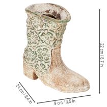 Article Pot de fleurs en forme de botte de cowboy, motif floral vintage, 24 cm