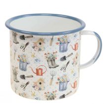 Coupe plante émaillée décorative motifs jardin Ø11cm