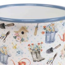 Coupe plante émaillée décorative motifs jardin Ø11cm
