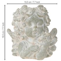 Article Pot de fleurs Ange Pierre moulée Déco funéraire H19,5cm