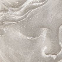 Article Cache-pot tête de femme jardinière décorative blanc lavé 15×16×21cm