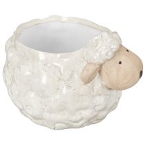 Article Pot de fleurs en céramique en forme de mouton, coupe décorative pour le jardin et la maison, 2 pièces